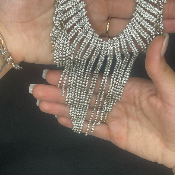 INC Elegant Silver Fringe Necklace - Picture 3 of 4